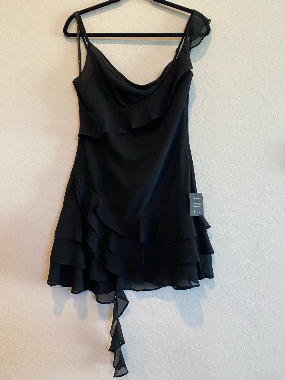 Lulu’s Tiered Ruffle Mini Slip Dress